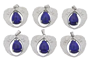 Angel Wing Lapis Lazuli Pendant (Set of 6 Pieces)