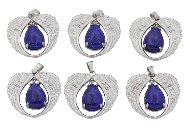 Angel Wing Lapis Lazuli Pendant (Set of 6 Pieces)