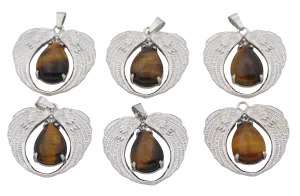 Angel Wing Tiger Eye Pendant (Set of 6 Pieces)