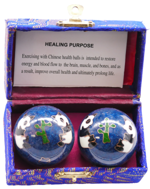 Blue Meridian Balls with Panda - 3.5 cm