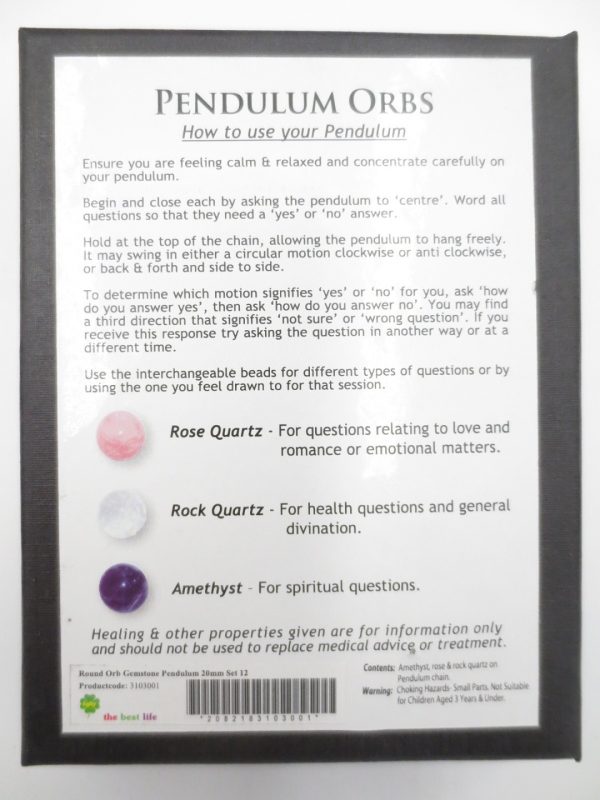 Gemstone Pendulum Orbs set of 3