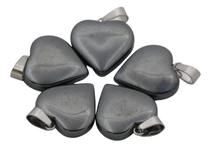 Heart Pendant Wholesale - Hematite (5pcs)
