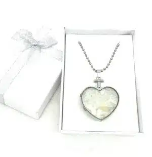 Heart-Shaped Opal Pendant Necklace with Gift Box