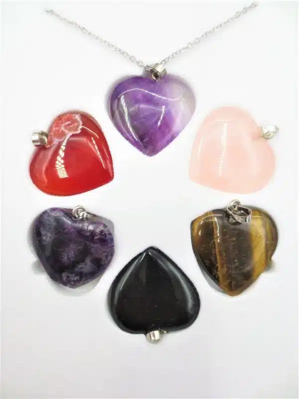 Love Gem Heart Pendants Set of 6