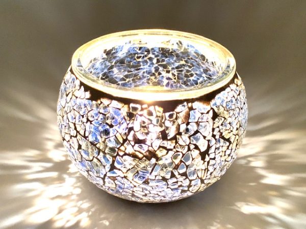Mosaic Glass Tealight Candle Holders - Aurora Glow