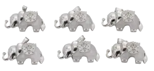 Rock Crystal Elephant Gemstone Pendants (Set of 6 Pieces)