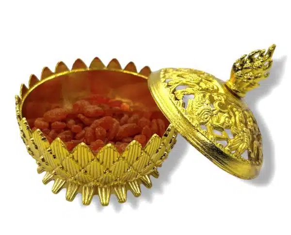 Wholesale - Tibetan Lotus Incense (grain) Burner Brass Large Gold