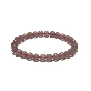 6mm Gemstone Bracelet without Gift Box - Strawberry Quartz
