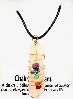 7 Chakra Gemstone Pendant Necklace (II) - Rose Quartz
