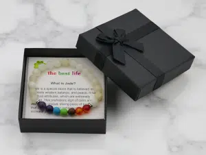 8mm 7 Chakra Bracelet with Gift Box - Jade