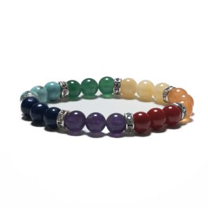 8mm 7 Chakra Bracelet without Box - Mixed with Diamonds
