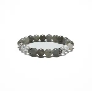 8mm Bracelet with Gift Box - Labradorite and Diamond