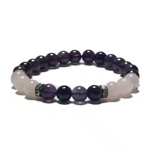 8mm Bracelet without Gift Box - Amethyst and Diamond