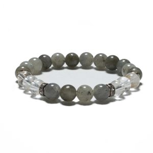 8mm Bracelet without Gift Box - Labradorite and Diamond