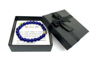 8mm Buddha Bracelet with Gift Box - Lapis Lazuli