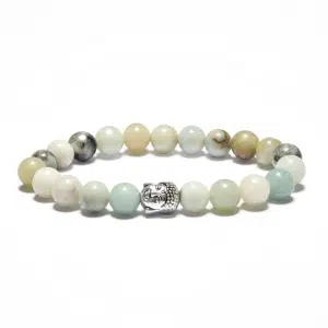 8mm Buddha Bracelet without Box - Amazonite