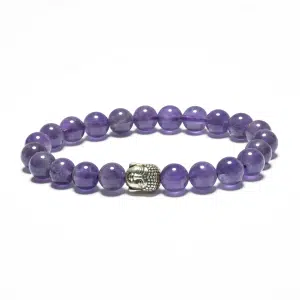 8mm Buddha Bracelet without Box - Amethyst