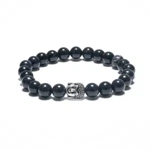 8mm Buddha Bracelet without Box - Blue Sandstone
