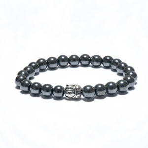 8mm Buddha Bracelet without Box - Hematite