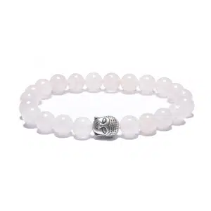 8mm Buddha Bracelet without Box - Rose Quartz