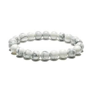 8mm Gemstone Bracelet without Gift Box - White Howlite