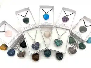 Gemstone Love Heart Necklaces