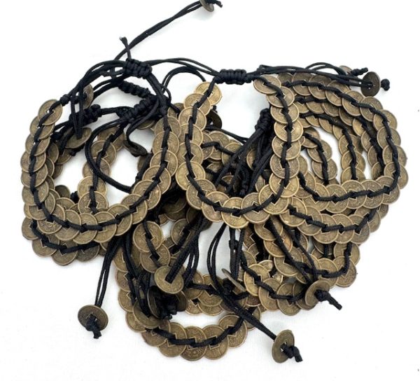 Adjustable Lucky Coin Bracelets 12 pieces