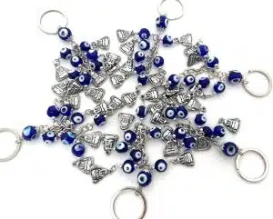 Blue Evil Eye Key Hanger with Buddha Set of 6