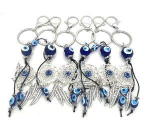 Blue Evil Eye Keychain Dreamcatcher Set of 6