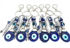 Blue Evil Eye Keychain Success Set of 6