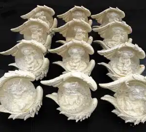 Cupid Snow Globe Ornament in Angel Wings Display Set of 12 pieces