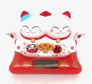 Double Solor Powered Lucky Cats