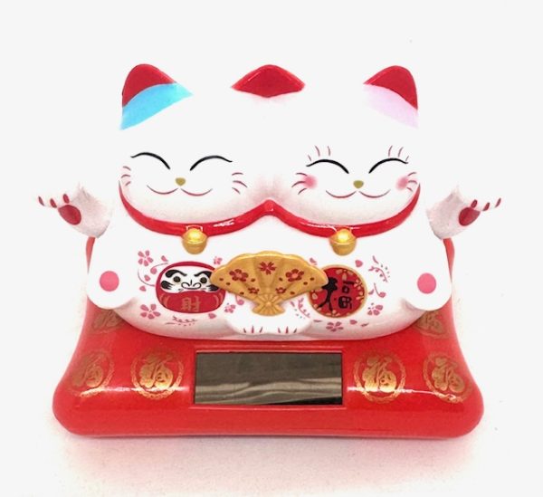 Double Solor Powered Lucky Cats