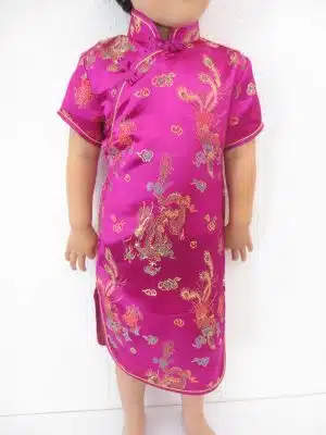 Girls Dress dragon phoenix fuchsia