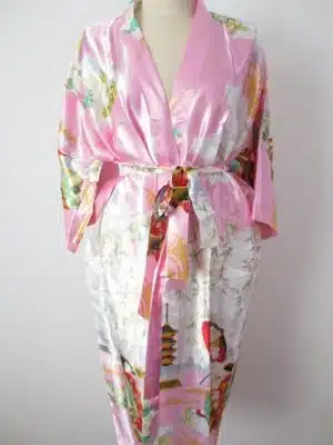 Japanese kimono long light pink