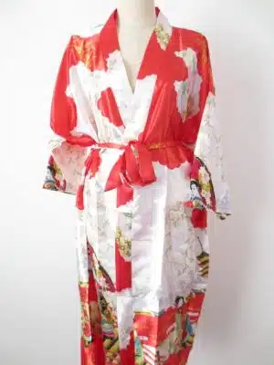 Japanese kimono long red