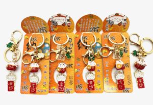 Lucky Cat Porcelain Keychain (6 pieces)