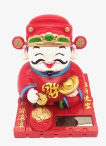 Solar Power God of Wealth Figurine