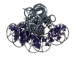 Tree of Life Keychains with Amethyst Gemstones