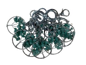 Tree of Life Keychains with Aventurine Gemstones