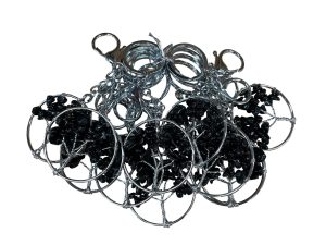 Tree of Life Keychains with Black Onyx Gemstones