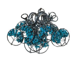Tree of Life Keychains with Turquoise Gemstones