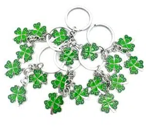 Wholesale 3 in 1 Lucky Four-Leaf Metal Clover Keychain (6 pieces)