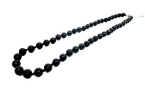 Wholesale 8 mm Black Onyx Beaded Necklace (without Box)