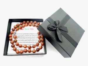 Wholesale 8 mm Goldstone Beaded Necklace (with Box)