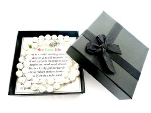 Wholesale 8 mm White Howlite Beaded Necklace (with Box)