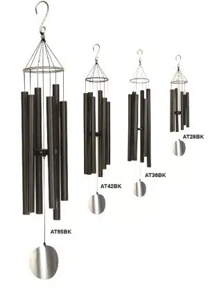 Wholesale - AT36BK Wind Chime - Elegant Black Aluminum Outdoor Decor