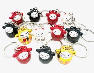 Wholesale - Lucky Cat Metal Keychain II (12 pcs)