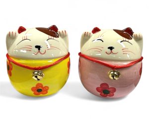 Wholesale Lucky Cat Piggy Bank - Set of 2 (Pink & Yellow)