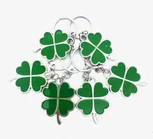 Wholesale Lucky Four-Leaf Metal Clover Keychain (6 pieces)